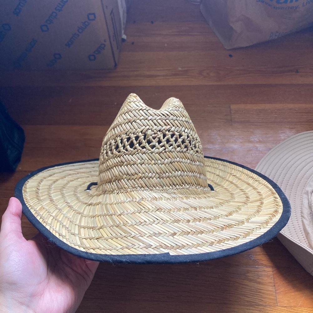 Adorable Straw Hat with Black Trim